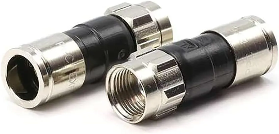 50-Pack RG6 Quad Compression Connectors PPC EX6XL