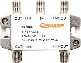 BAMF 4-Way Bi-Directional MoCA Coax Cable Splitter