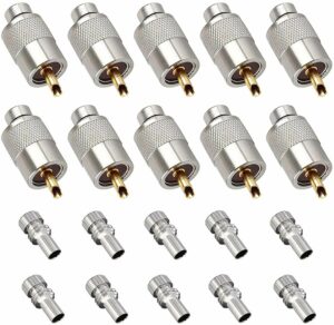 Linkhood UHF PL259 Solder Connector Plug with Reducer (Pack of 10)