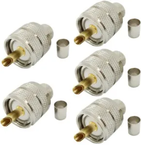 Riotaxy UHF PL-259 PL259 Male-Plug Crimp Coax Connector (Pack of 5)