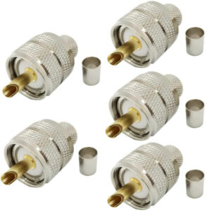 Riotaxy UHF PL-259 PL259 Male-Plug Crimp Coax Connector (Pack of 5)