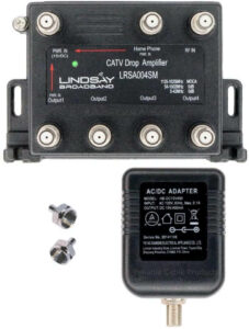 4-Port Cable TV/Internet Signal Amplifier/Booster/Splitter – Lindsay LRSA004SM