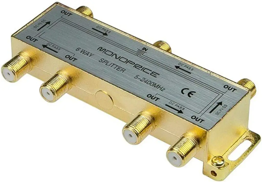 PREMIUM 110016 6-Way F-Type Coax Cable Splitter